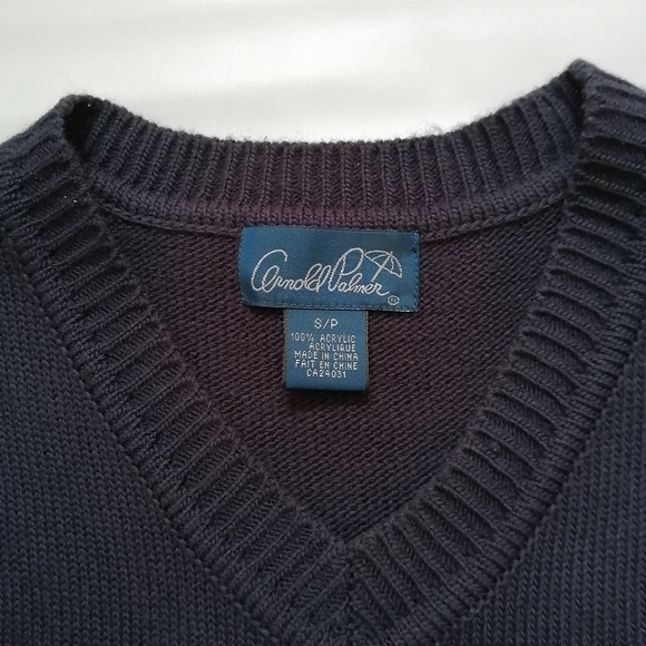 Arnold Palmer Vintage Navy Sweater Vest Small - Picture 3 of 4